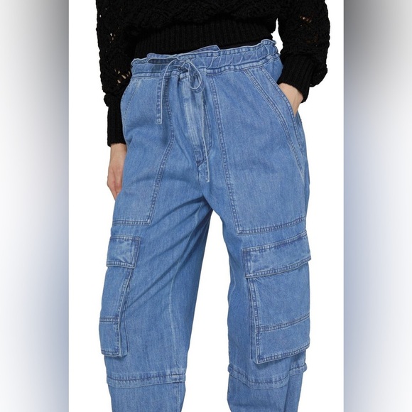 Marant Etoile Ivy denim Cargo Pants, size 36 - Picture 2 of 14
